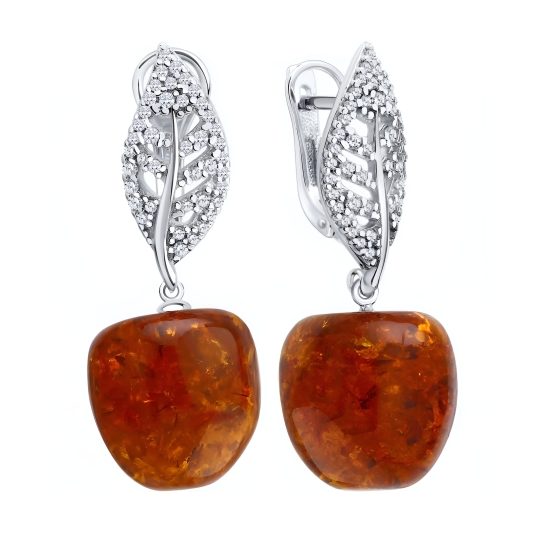 Серьги из серебра с жемчугом