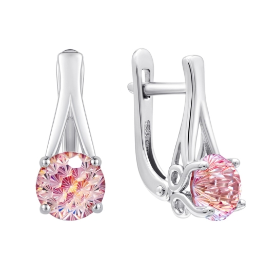 Серьги из серебра с фианитами