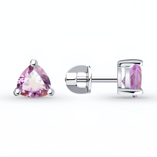 Серьги из серебра с фианитами