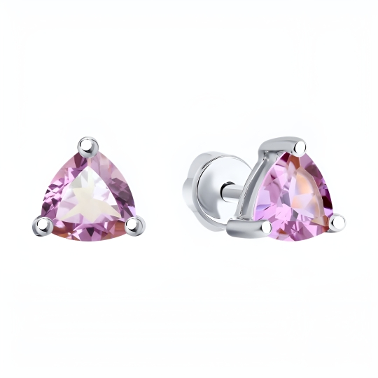 Серьги из серебра с фианитами