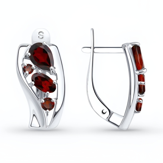 Серьги из серебра с топазами