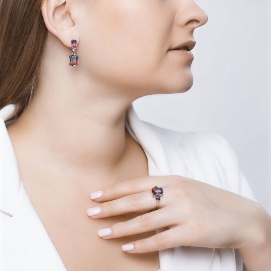 Серьги из серебра с фианитами