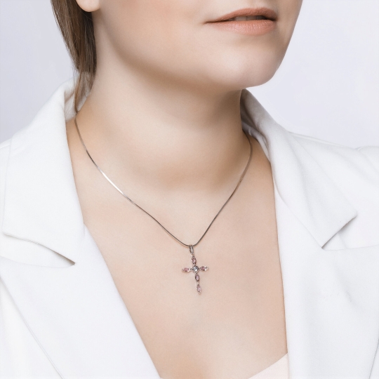 Подвеска из серебра с агатами