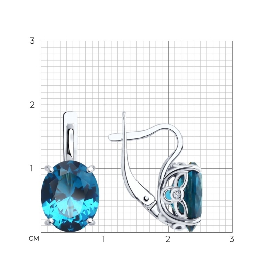 Серьги из серебра с фианитами