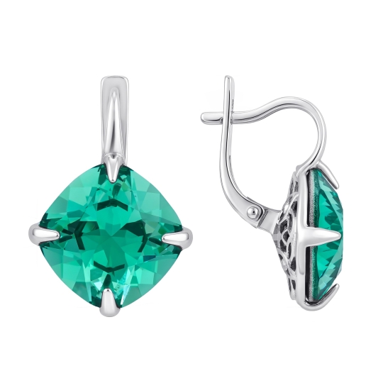 Серьги из серебра с ювелирными кристаллами
