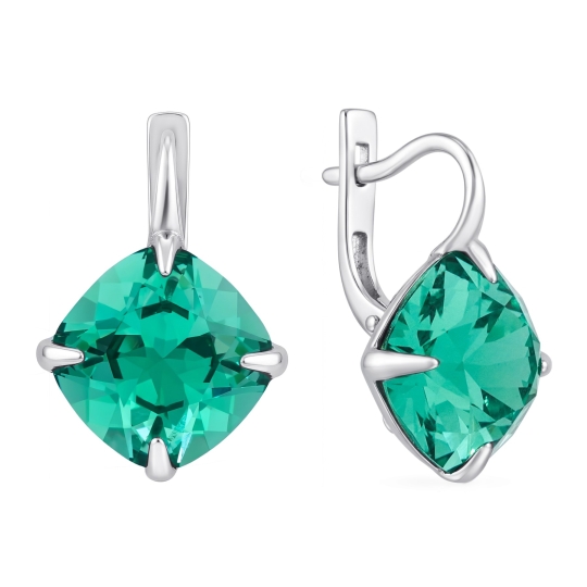 Серьги из серебра с ювелирными кристаллами