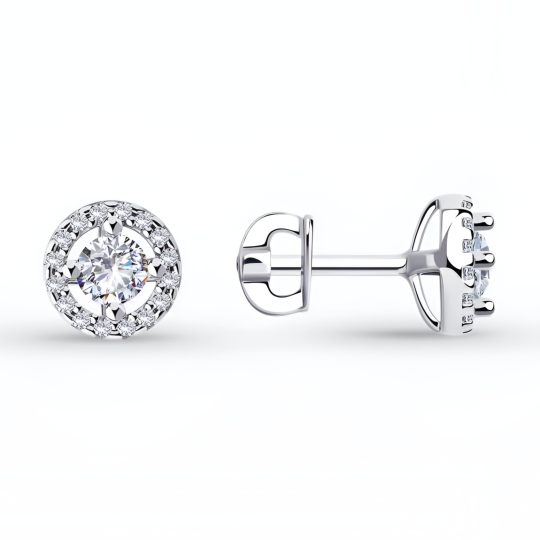 Серьги из серебра с фианитами