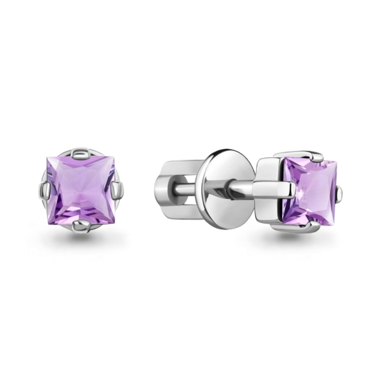 Серьги из серебра с фианитами