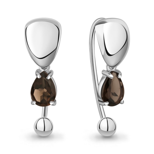 Серьги из серебра с фианитами