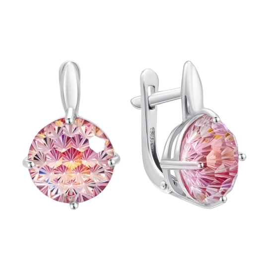Серьги из серебра с ювелирными кристаллами