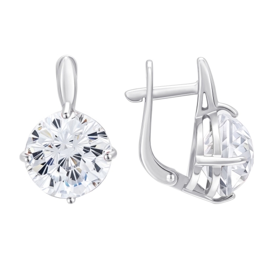 Серьги из серебра с фианитами