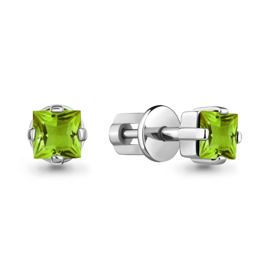 Серьги из серебра с фианитами