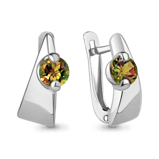 Серьги из серебра с фианитами