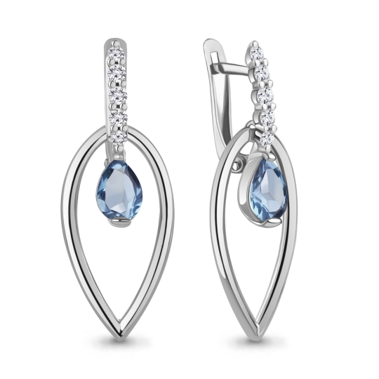 Серьги из серебра с гранатами