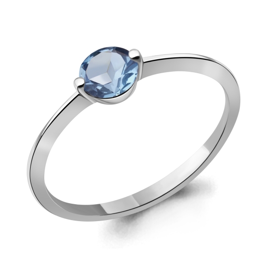 Кольцо из керамики с серебряной вставкой и фианитом