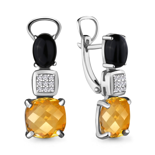 Серьги из серебра с агатами