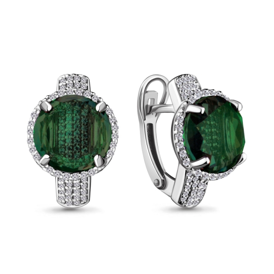 Серьги из серебра с ювелирными кристаллами