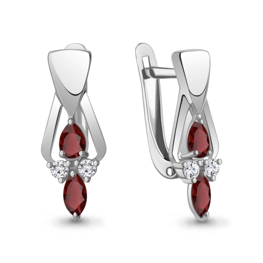 Серьги из серебра с агатами