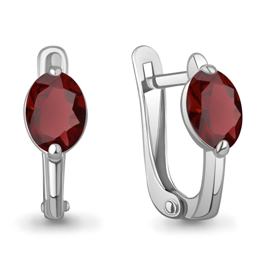Серьги из серебра с фианитами