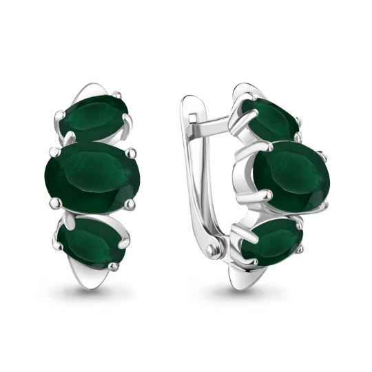 Серьги из серебра с фианитами