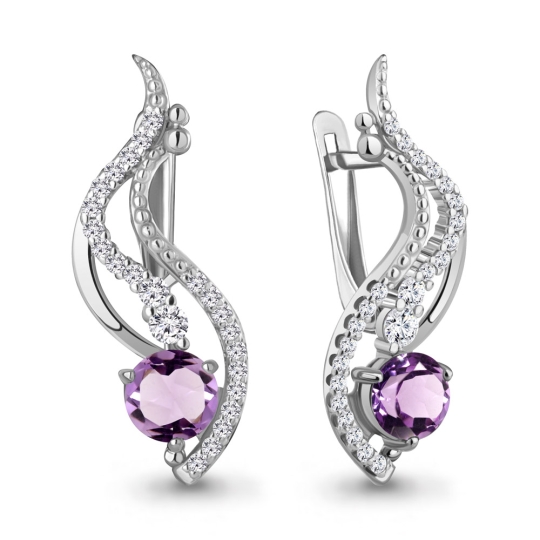 Серьги из серебра с агатами