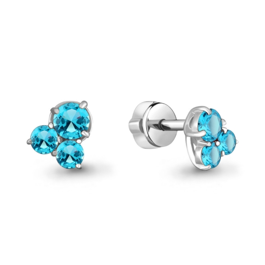 Серьги из серебра с фианитами