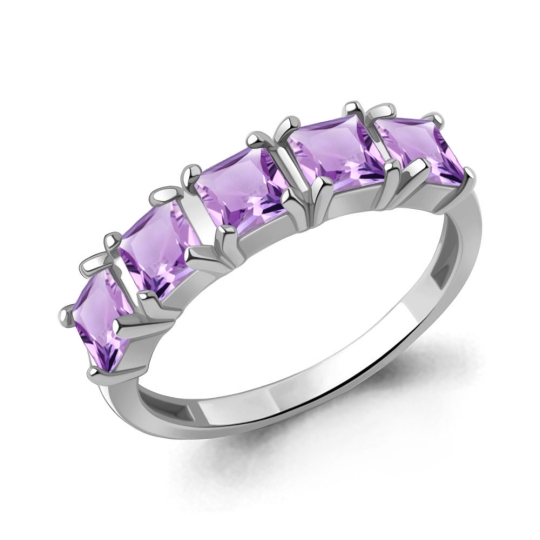 Серьги из серебра с аметистами