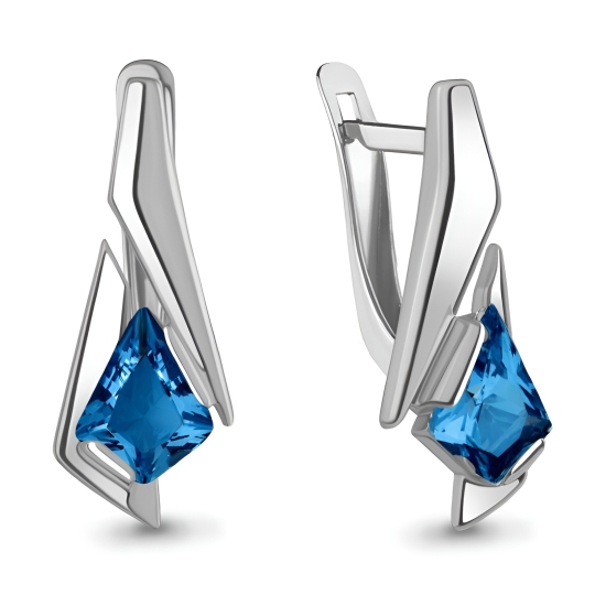 Серьги из серебра с топазом Swiss