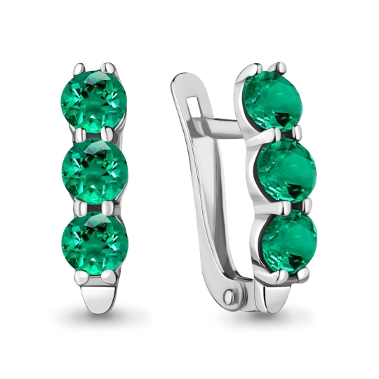 Серьги из серебра с фианитами