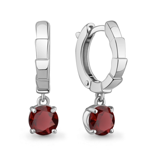 Серьги из серебра с фианитами