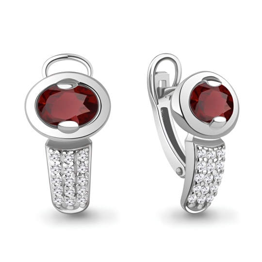 Серьги из серебра с алмазной гранью