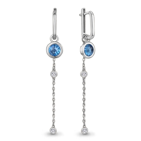 Серьги из серебра с фианитами