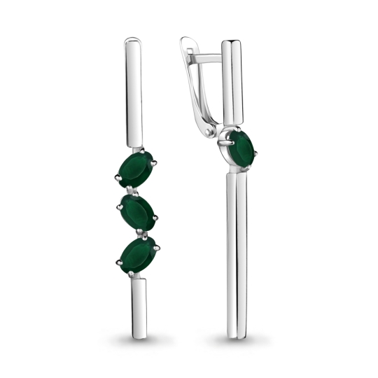 Серьги из серебра с агатами