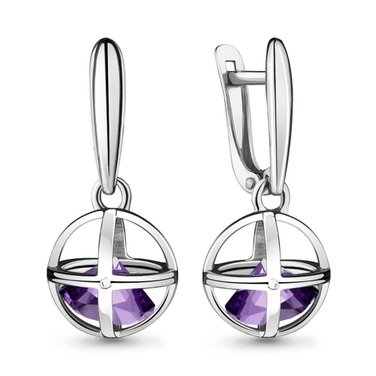 Серьги из серебра с агатами 