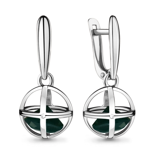 Серьги из серебра с фианитами
