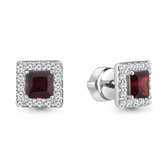 Серьги из серебра с аметистами и фианитами