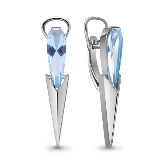 Серьги из серебра с позолотой и эмалью 