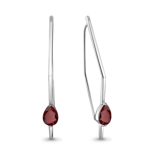 Серьги из серебра с фианитами