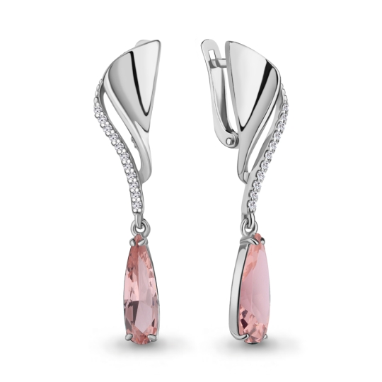 Серьги из серебра с гранатами 