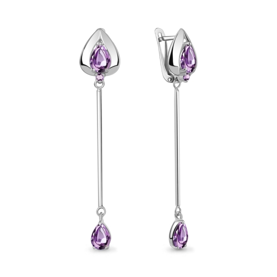 Серьги из серебра с гранатами