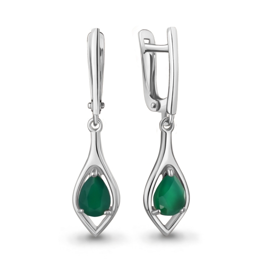 Серьги из серебра с гранатами