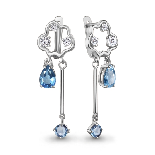 Серьги из серебра с аметистами