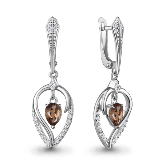 Серьги из серебра с ювелирными кристаллами