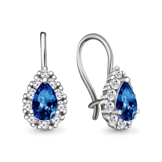 Серьги из серебра с гранатами 