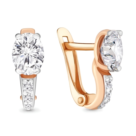 Серьги из серебра с фианитами