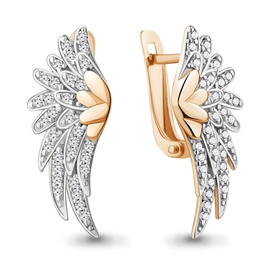 Серьги из серебра с фианитами