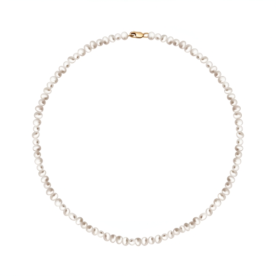 Колье-леска с золотыми вставками и фианитом