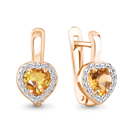 Серьги из серебра с фианитами