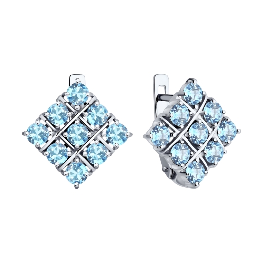 Серьги из серебра с фианитами