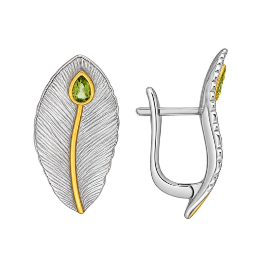 Серьги из серебра с гранатами